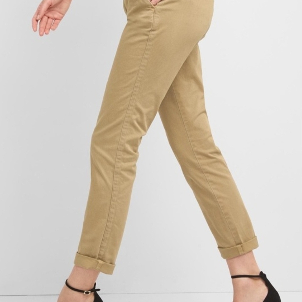 NWOT Gap Girlfriend Twill Stripe Chinos - Camel - Size 6 - Picture 2 of 5